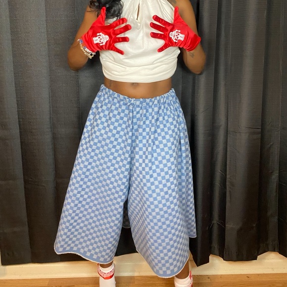 Indigo Calico wide leg oversized above ankle jeans SIZE MEDIUM - Picture 4 of 5